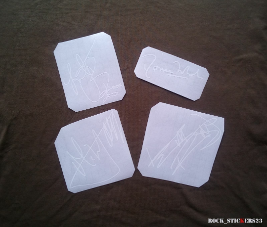 The Rolling Stones stickers autograph Mick Jagger,Keith Richards, Watts, Wood