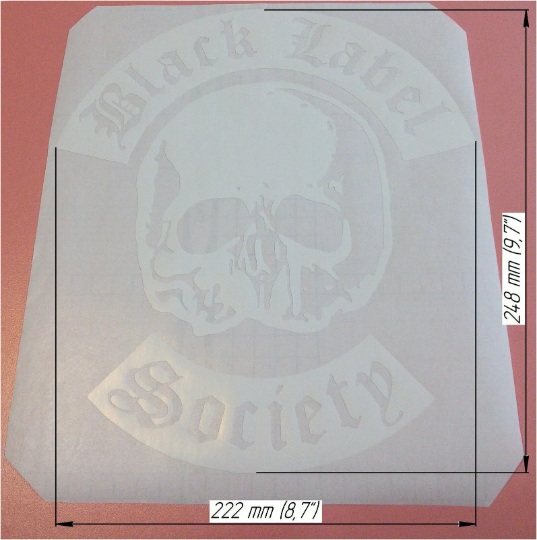 Black Label Society guitar stickers Zakk Wylde skull vinyl decal rock metal