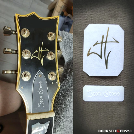 JAMES HETFIELD Iron Cross Guitar Stickers Decal + AUTOGRAPH