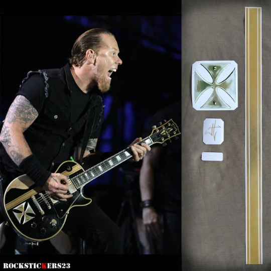 JAMES HETFIELD Iron Cross Guitar Stickers Decal + AUTOGRAPH