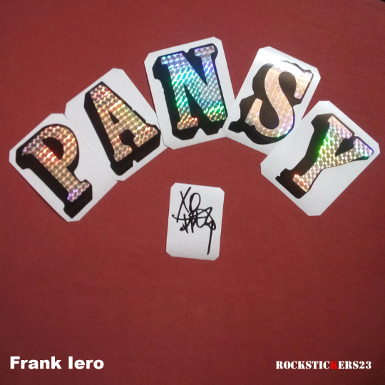 Frank Iero guitar stickers PANSY vinyl decal My Chemical Romance plus autograph