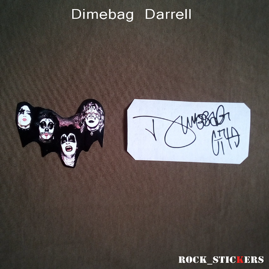 Dimebag Darrell stickers Kiss guitar Dean from Hell Pantera + autograph vinyl