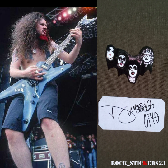 Dimebag Darrell stickers Kiss guitar Dean from Hell Pantera + autograph vinyl