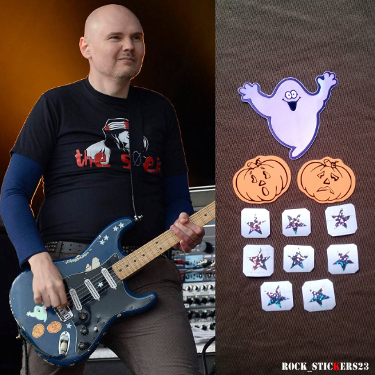 Billy Corgan blue Strat stickers replica Smashing Pumpkins guitar decal ghost