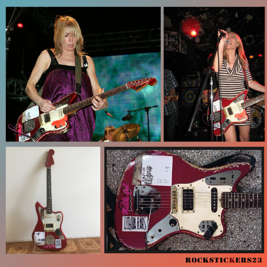 Kim Gordon guitar stickers Sonic Youth Fender Jaguar Red decal rock set 5