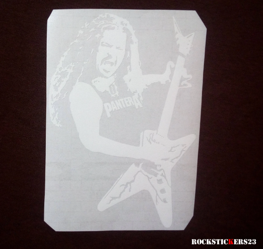 Dimebag Darrell vinyl portrait stickers guitar, car, laptop Pantera