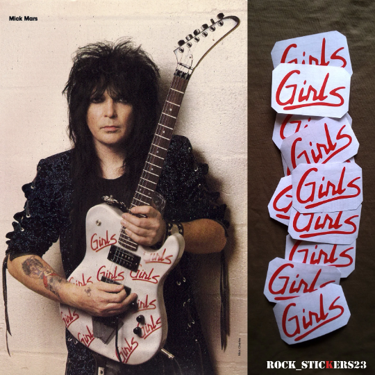 Mick Mars Girls guitar stickers Kramer Telecaster Motley Crue vinyl decal set 12