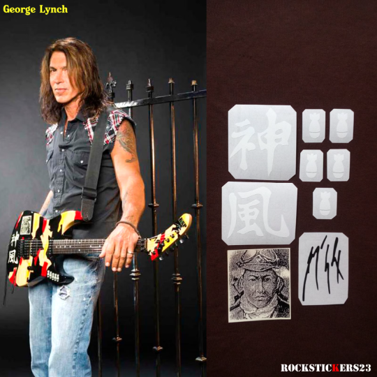 George Lynch guitar stickers ESP GL-200K Kamikaze decal Dokken + vinyl autograph