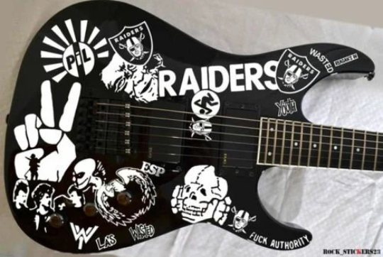 Jeff Hanneman Raiders guitar stickers vinyl decal Slayer ESP Full Set 19
