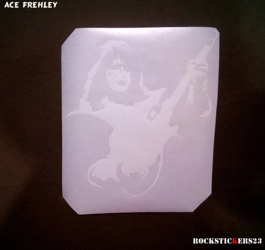 ACE FREHLEY Vinyl Portrait Stickers Guitar, Car, Laptop KISS Without Background Decal + Autograph