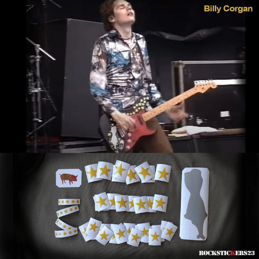 Billy Corgan guitar stickers Fender Stratocaster Smashing Pumpkins stars. Set 58