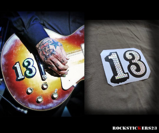 Mike Ness guitar stickers "13" vinyl punk decal Social Distortion + autograph