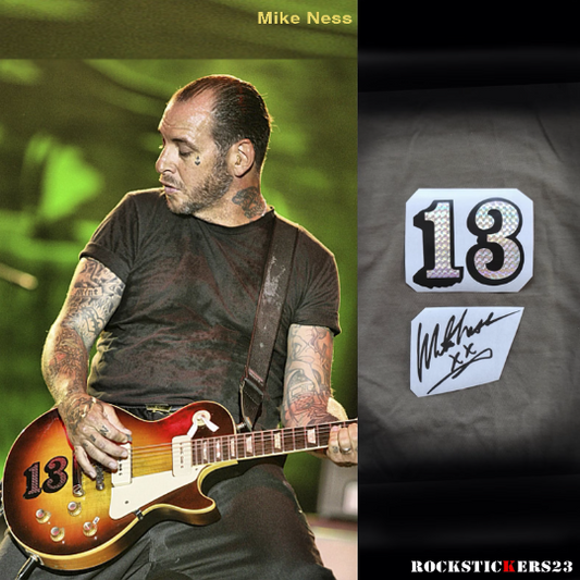 Mike Ness guitar stickers "13" vinyl punk decal Social Distortion + autograph