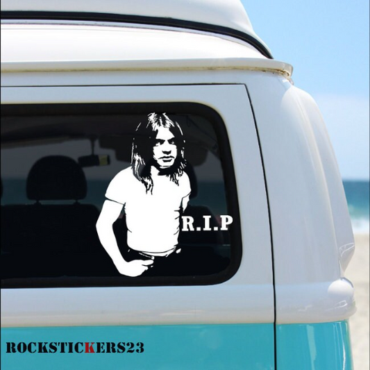 Malcolm YOUNG Vinyl Portrait Stickers Guitar, Car, Laptop AC/DC Without Background Decal Rip