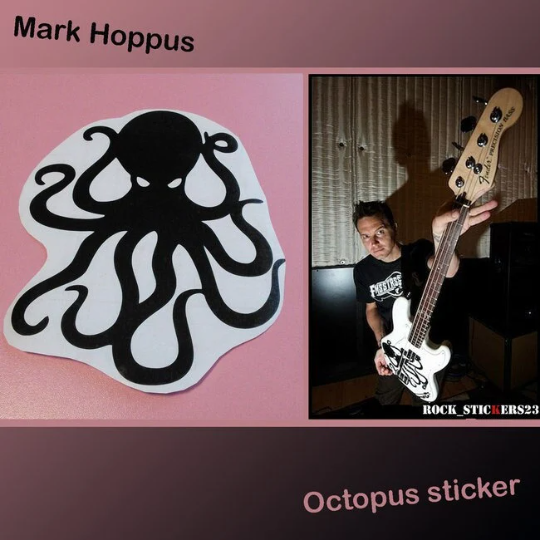 MARK HOPPUS Sticker Octopus Vinyl Bass Guitar BLINK-182 Pop-Punk Decal Laptop