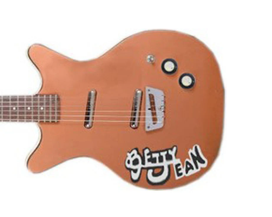 Jimi Hendrix guitar sticker "Betty Jean" Danelectro 3412 Shorthorn + autograph