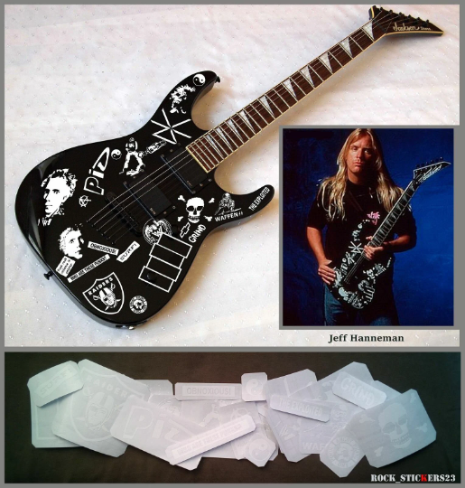 Jeff Hanneman guitar stickers vinyl decal Slayer Jackson Full Set 22