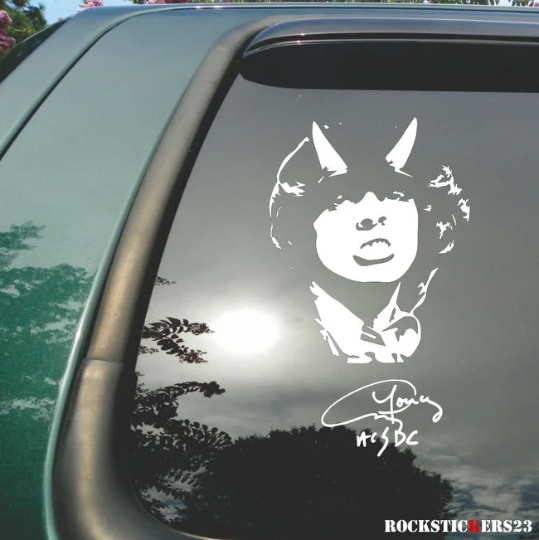 Angus YOUNG Vinyl Portrait Stickers Guitar, Car, Laptop AC/DC Without Background