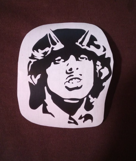 Angus YOUNG Vinyl Portrait Stickers Guitar, Car, Laptop AC/DC Without Background