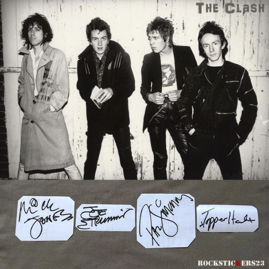 THE CLASH Autographs Stickers Joe Strummer, Paul Simonon, Mick Jones Toppers Headon Vinyl Decal