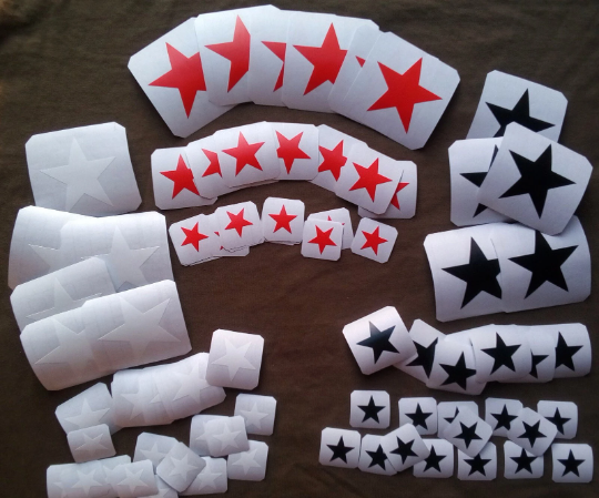 Stickers stars vinyl stylish for all types of guitars set 28 decal to decorate