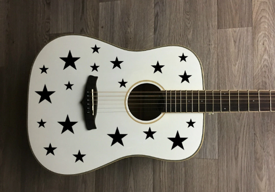 Stickers stars vinyl stylish for all types of guitars set 28 decal to decorate