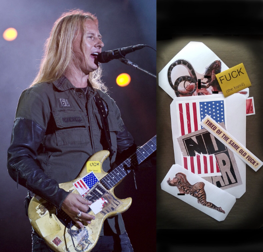 Jerry Cantrell guitar stickers "NO WAR" G&L Rampage decal Alice in Chains set 7