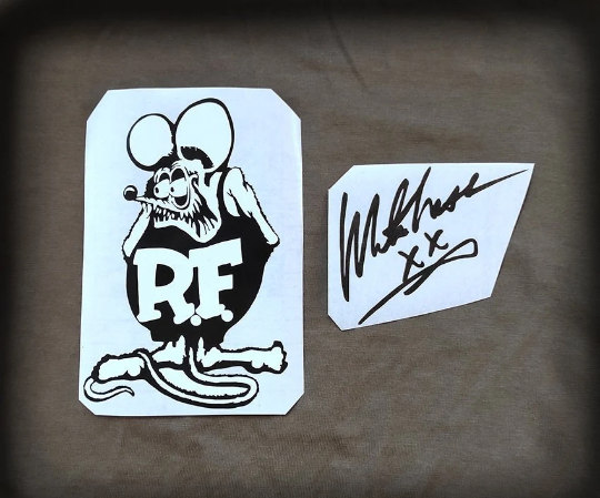 Mike Ness guitar stickers Rat Fink vinyl Hot Rod Social Distortion + autograph