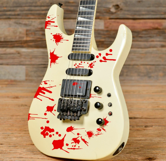 Guitar stickers blood red bloody streaks drops decal blots metal style Graphics