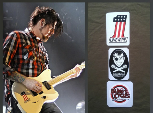 Jim Root Fender Jazzmaster vinyl stickers Livewire decal Lou Brutus