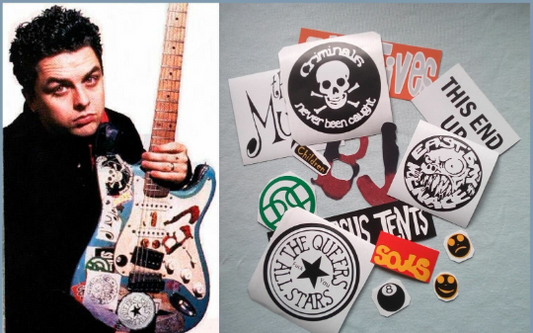 Billie Joe guitar stickers 1997-1998 Version Green Day vinyl decal Full Set 15