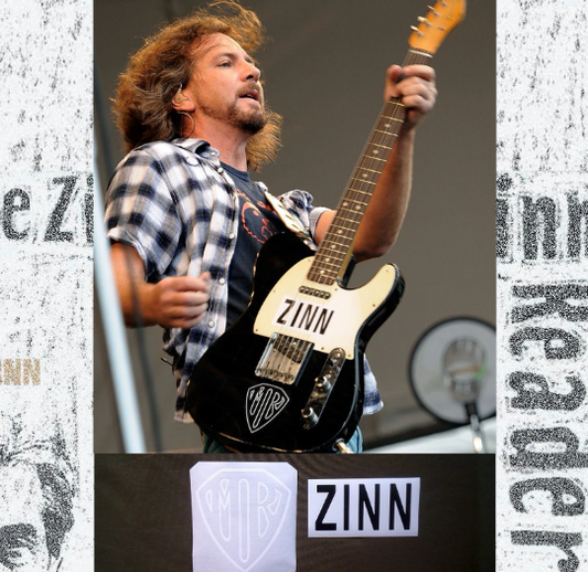 Eddie Vedder ZINN guitar stickers vinyl decal Fender Telecaster Pearl Jam grunge