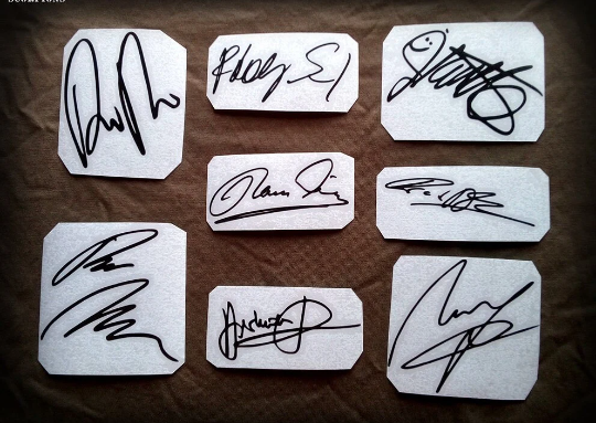 Scorpions autographs stickers Klaus Meine, Rudolf Schenker, Matthias Jabs etc