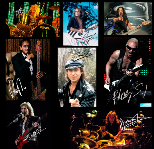 Scorpions autographs stickers Klaus Meine, Rudolf Schenker, Matthias Jabs etc