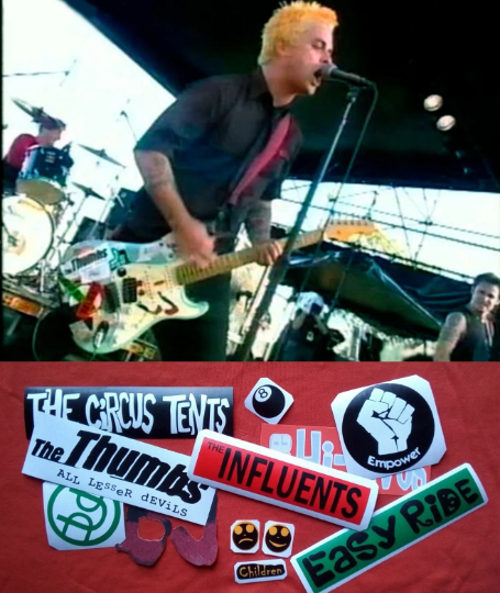 Billie Joe 2002 Version guitar stickers BJ Green Day vinyl decal Set 13