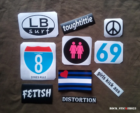 Guitar stickers inspired by classic rock for electric guitars