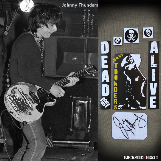 Johnny Thunders guitar stickers Dead or Alive vinyl decal Gibson Les Paul Junior