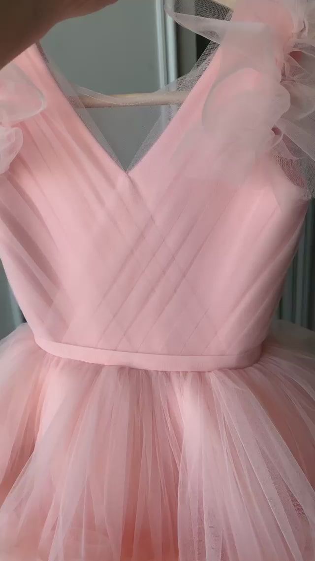 Flower girls dress, Pink tulle dress