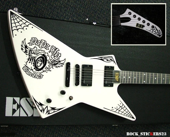 Heavy metal guitar sticker for electric guitars