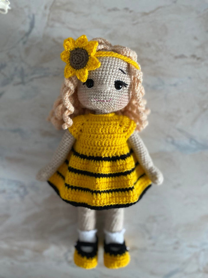 Custom doll sunflower, gift girl