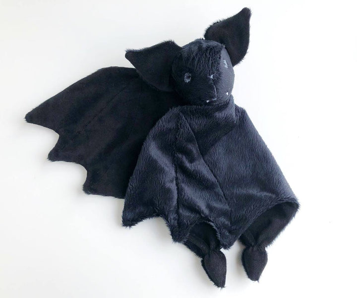 black bat lovey, vampire bat plush, bat security blanket