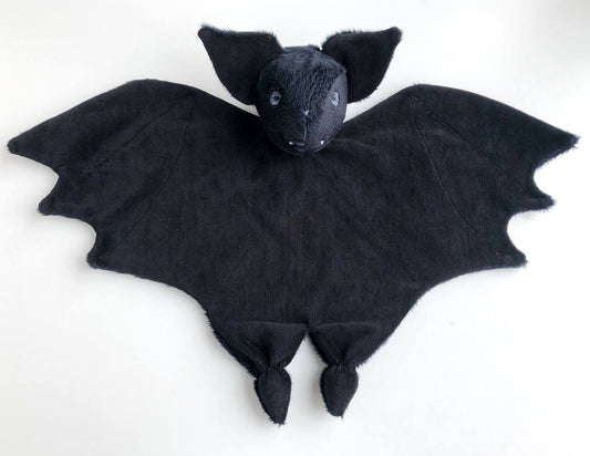 black bat lovey, vampire bat plush, bat security blanket
