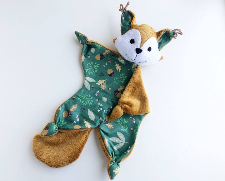 Squirrel lovey security blanket baby doudou