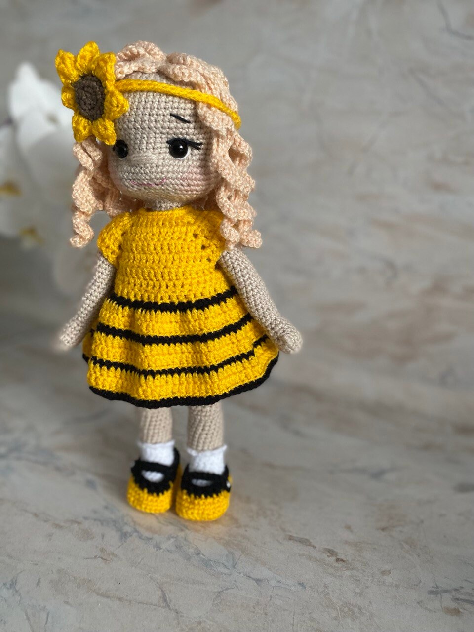 Custom doll sunflower, gift girl