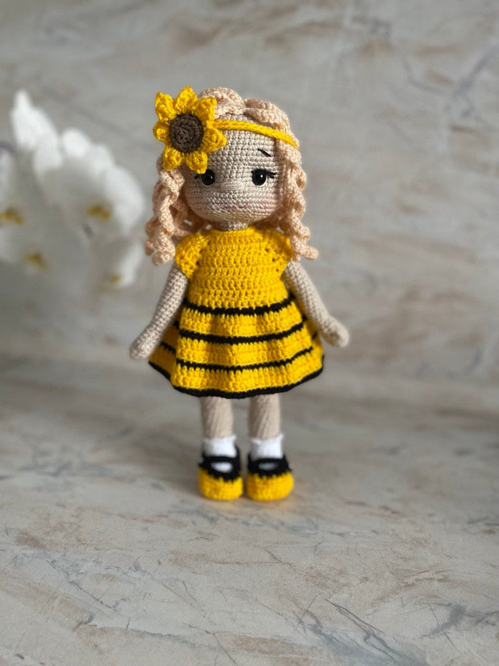 Custom doll sunflower, gift girl