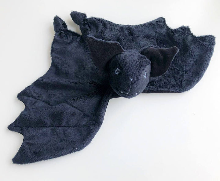 black bat lovey, vampire bat plush, bat security blanket