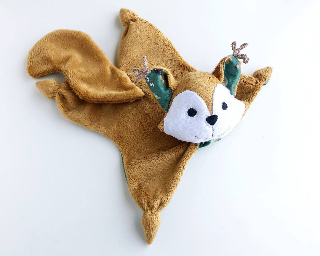 Squirrel lovey security blanket baby doudou