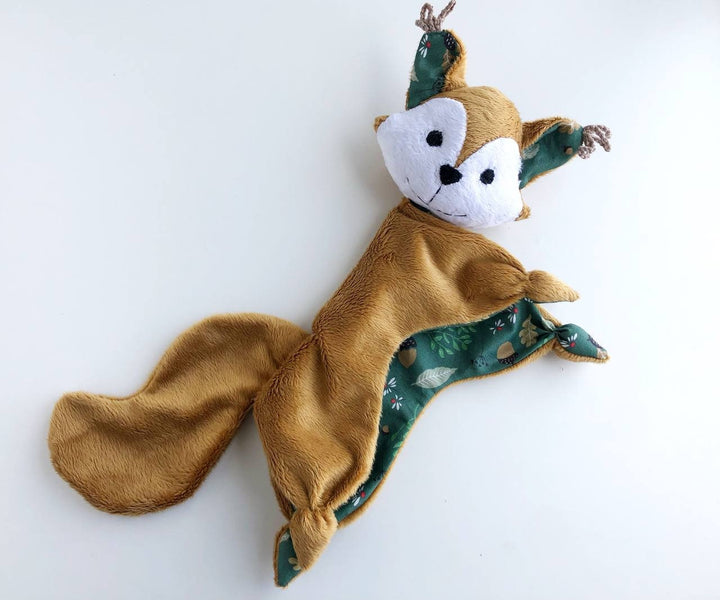 Squirrel lovey security blanket baby doudou