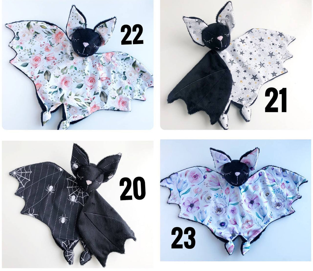 Baby bat plush lovey toy blanket