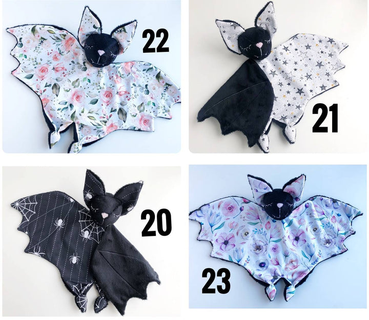 Baby bat plush lovey toy blanket